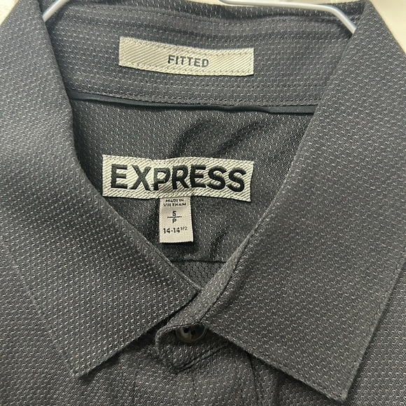 Express Black Button up Dress Shirt Fitted - Picture 3 of 4